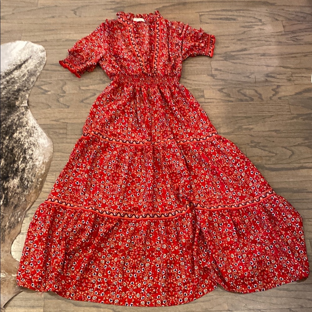 Floral Red Max Studio Maxi Dress